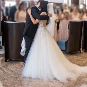Pnina Tornia Wedding Dress Ball Gown Size 0/2